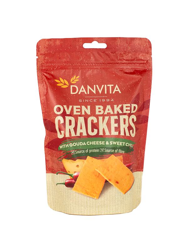 Crackers with Gouda cheese & sweet chili